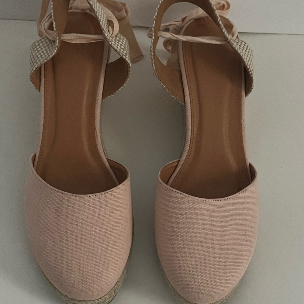 Linen Espadrille Wedge sandals - Picture 2 of 5